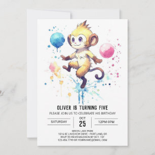 Convites Boho Happy Monkey Birthday