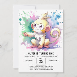 Convites Boho Happy Monkey Birthday