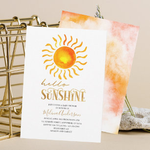 Convites Boho Hello Sunshine chá de fraldas