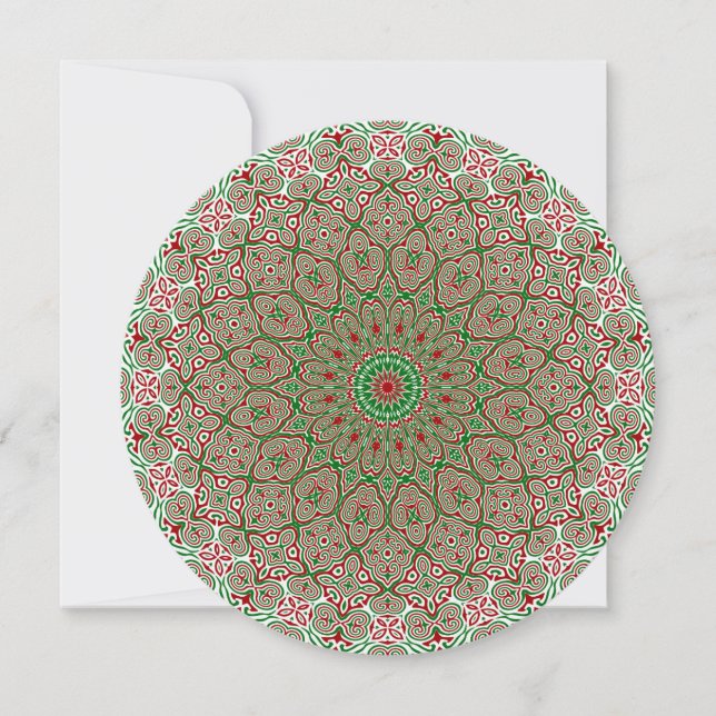 Convites Boho Hippie Funky Trippy Ornate Mandala de Natal  (Frente)