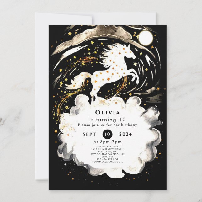 Convites Boho Horse Birthday (Frente)