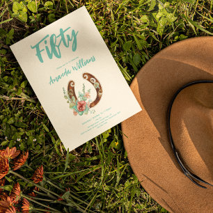 Convites Boho Horsfere Selvagens 50º Aniversário