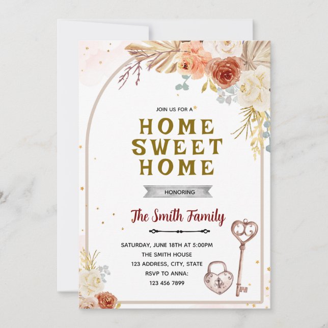 Convites Boho housewarming party Invitation (Frente)