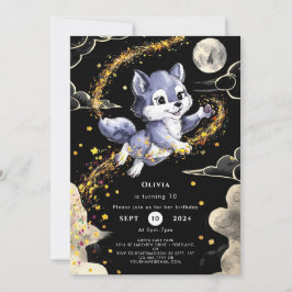 Convites Boho Howling Wolf Birthday