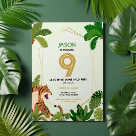Convites Boho Jungle Safari Animal Tiger Geométrico Anivers