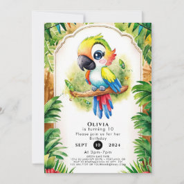 Convites Boho Kids Parrot Birthday