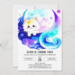 Convites Boho Kitten Birthday
