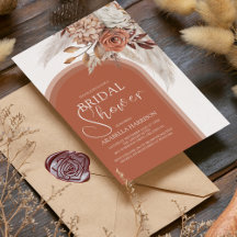 Boho Laranja Queimado Floral e Pampas Festa de Noi