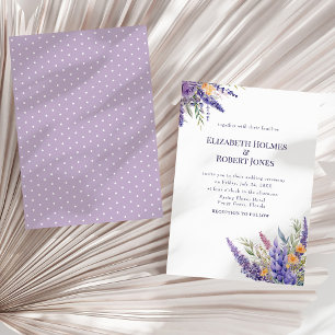 Convites Boho Lavanda Lilás Aquarela Flores Silvestres Casa