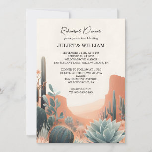 Convites Boho Leaf Desert Cactos Janto de Ensaio Bem Sucult