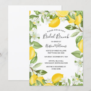 Convites Boho Lemons Watercolor Bridal Bridal Brunch
