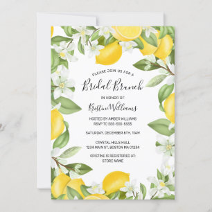 Convites Boho Lemons Watercolor Bridal Brunch