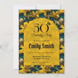 Convites Boho Lilies Accent Girl Birthday Party