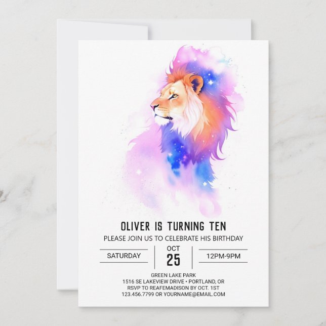 Convites Boho Lion Printable (Frente)