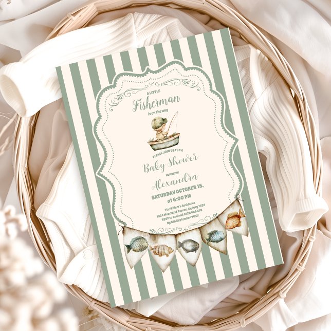 Convites Boho Little Fish Chá de fraldas (Criador carregado)