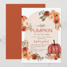 Convites Boho Little Pumpkin Chá de fraldas