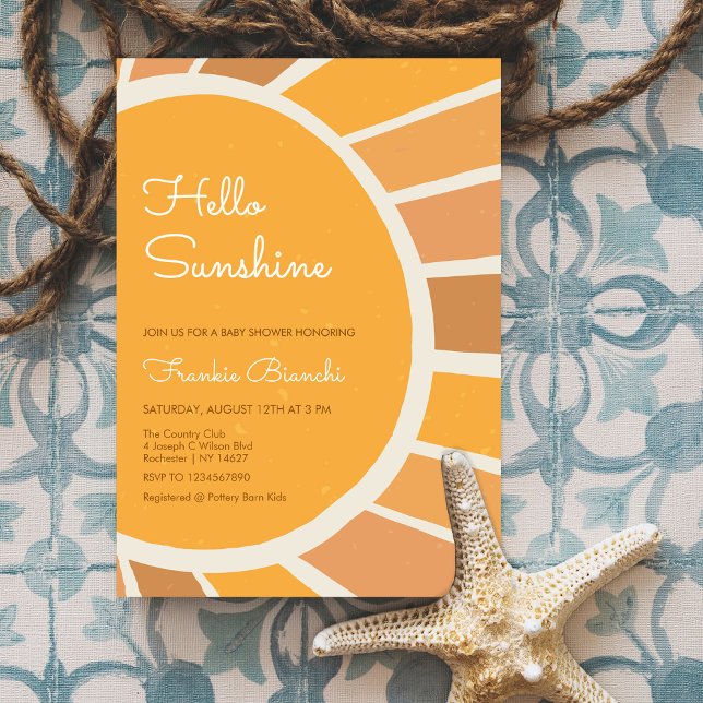 Convites Boho Little ray of Sunshine Baby Shower (Criador carregado)
