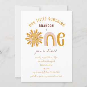 Convites Boho Little Sunshine Primeiro Aniversário