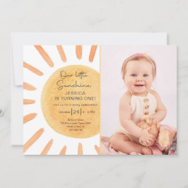 Convites Boho Little Sunshine primeiro aniversario Convide 
