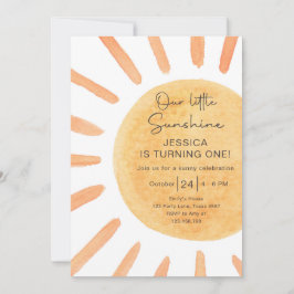 Convites Boho LiTtle Sunshine primeiro aniversario Sun Summ
