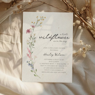 Convites Boho Little Wildflower Chá de fraldas