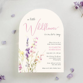 Convites Boho Little Wildflower Watercolor Arch Baby Shower