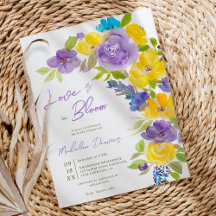 Boho love em floral lavanda floral chá de panela