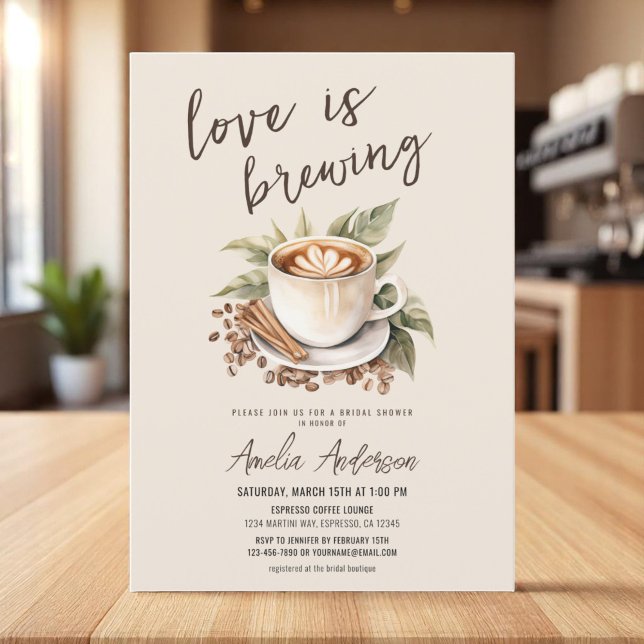 Convites Boho Love está criando Chá de panela de café (Criador carregado)