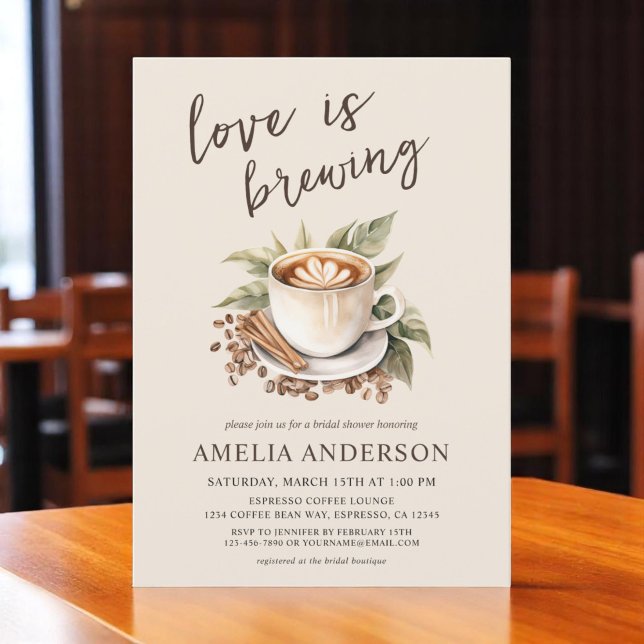 Convites Boho Love está criando Chá de panela de café (Criador carregado)