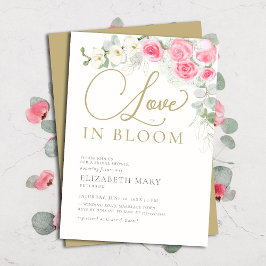 Convites Boho Love in Bloom Rosa Orchid Chá de panela