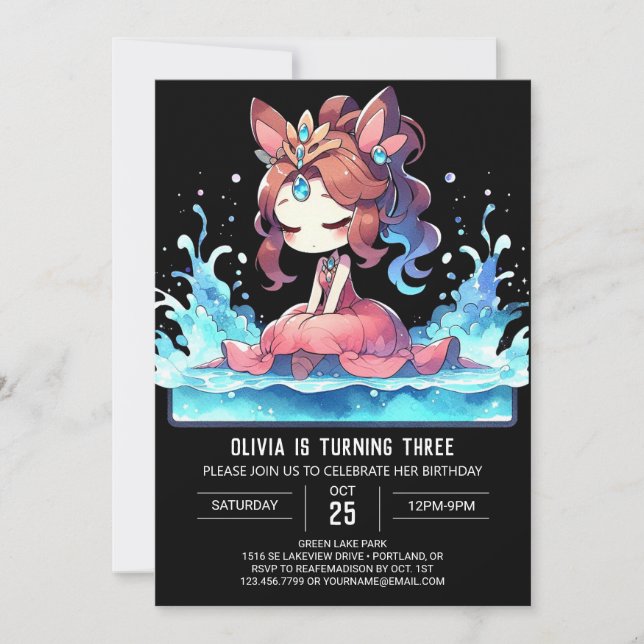 Convites Boho Magical Princess Birthday (Frente)