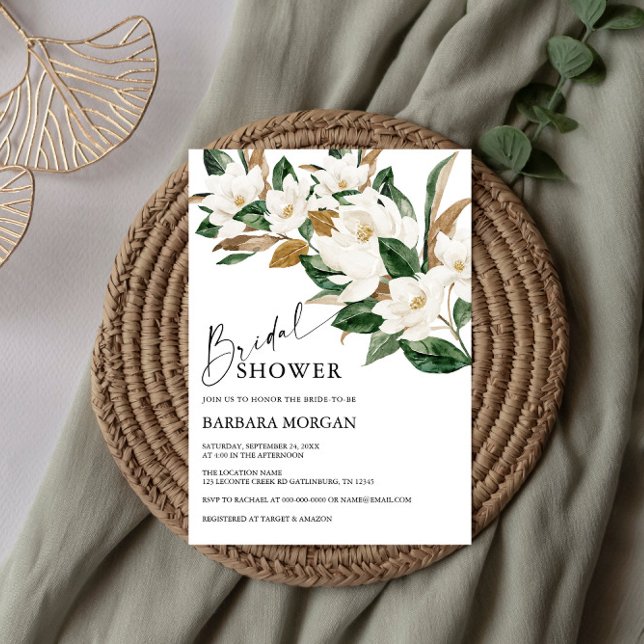 Convites Boho Magnolia Chá de panela (Criador carregado)