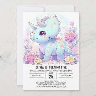 Convites Boho majestoso Dinossaur Digital Aniversário