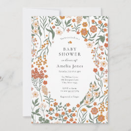 Convites Boho Meadow Wildflower Chá de fraldas
