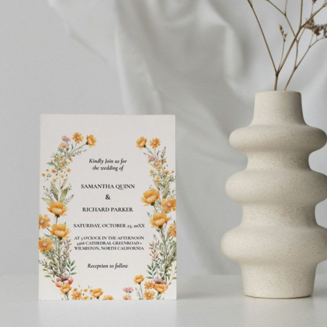 Convites Boho Meadow Wildflower Eucalyptus Greenery Casamen (Criador carregado)