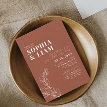 Boho Minimalist Botanicals Terracotta Wedding