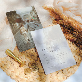 Convites Boho Minimalista 2 Fotos Invitación de Boda