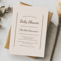 Boho Minimalista Beige Chá de fraldas Neutro de Gê