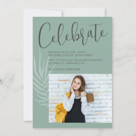 Convites Boho Minimalista Verde Oliva Formatura