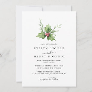 Convites Boho Minimalista Winter Greenery Casamento de Nata