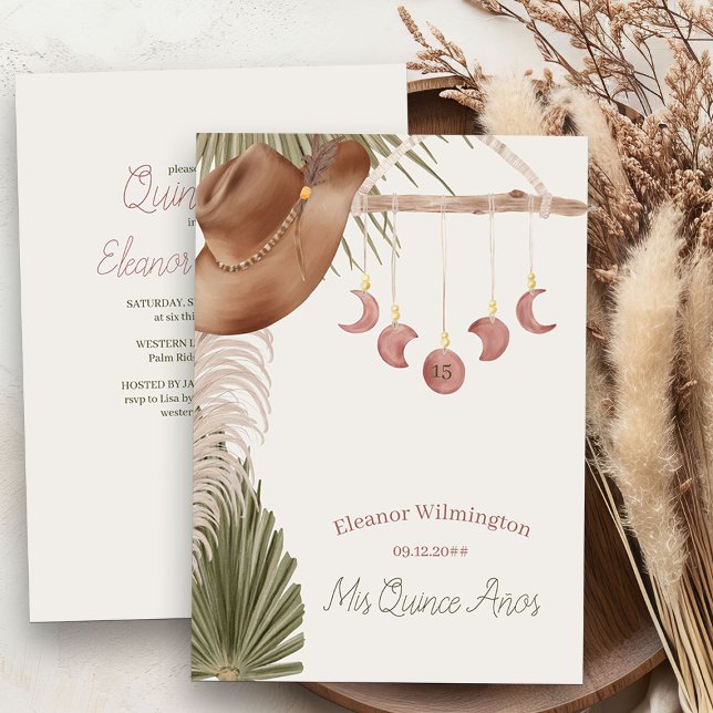 Convites Boho Mis Quince Anos Rustic Western Quinceanera (Mis Quince invitations from my Western Boho Quinceanera Collection)
