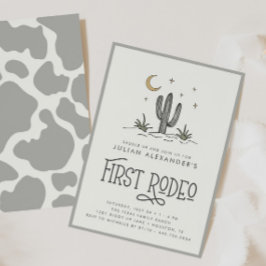Convites Boho Modern Boys First Rodeo primeiro aniversario