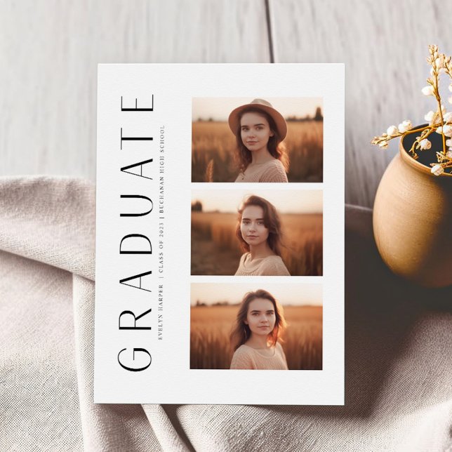 Convites Boho Modern Elegant 4 FotoFesta de formatura (Criador carregado)