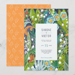 Convites Boho Modern Floral Lily do Casamento do Vale