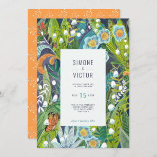 Convites Boho Modern Floral Lily do Casamento do Vale