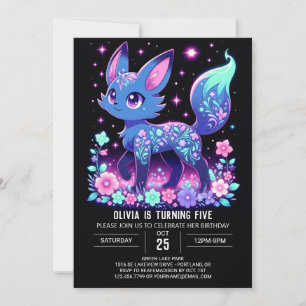 Convites Boho Modern Fox Digital Birday