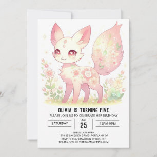Convites Boho Modern Fox Digital Birday