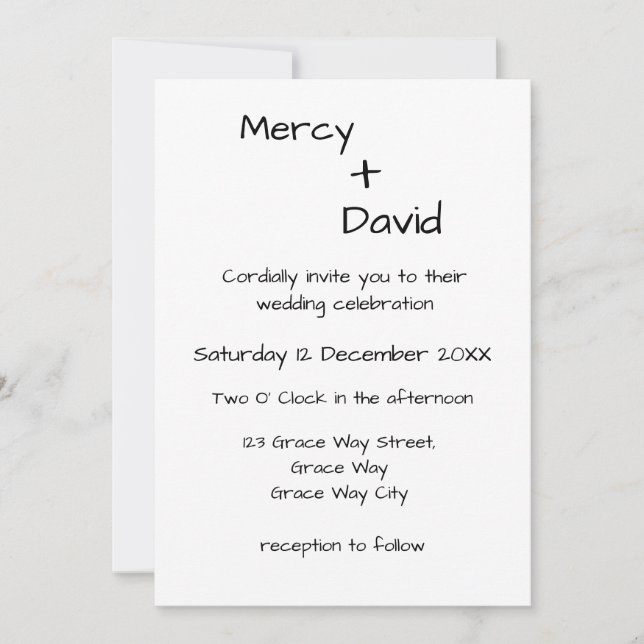 Convites Boho Modern Minimalist Wedding Invitation (Frente)