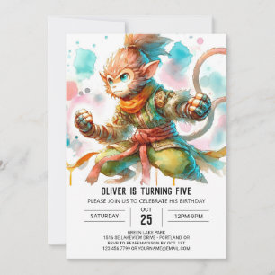Convites Boho Monkey Birthday