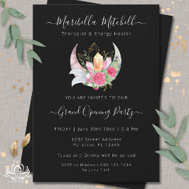 Convites Boho Moon Crystals Penas Flores Evento Comercial